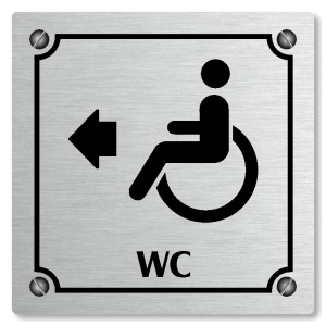 WC invalidé vlevo, 148x148mm, stříbrná, Kansas